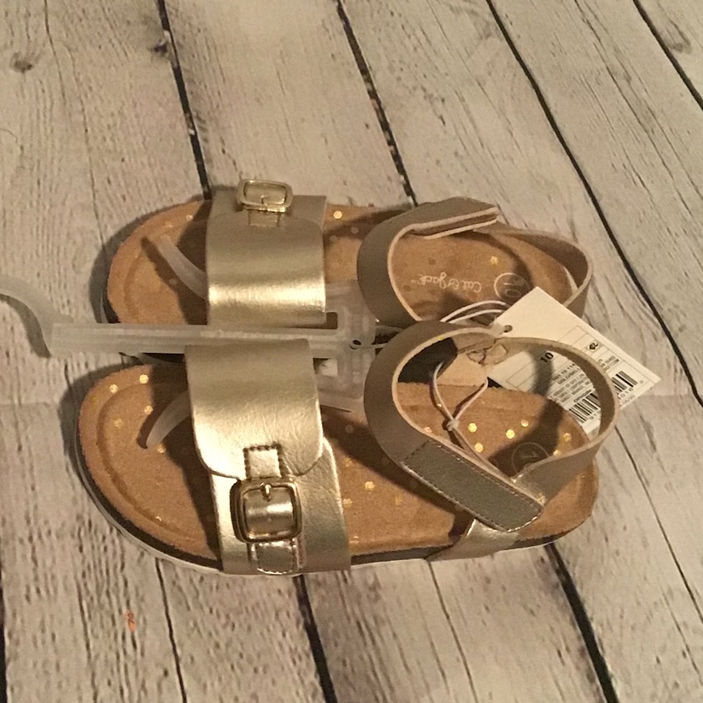Cat & Jack Gold Sandals Toddler Size 10